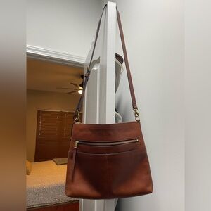 Fossil Brown Leather Crossbody Bag